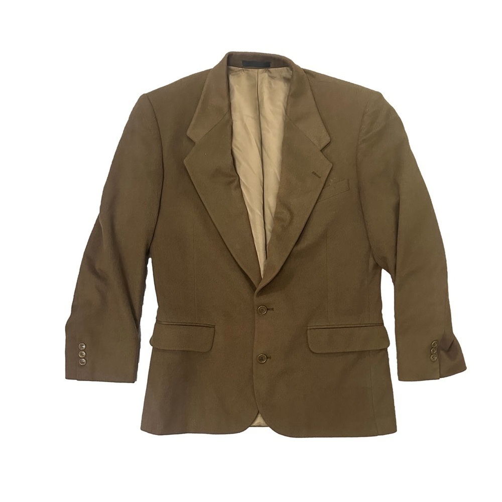 VNTG‎ 100% CASHMERE OLIVE GREEN BLAZER Old Money Quiet Luxury Preppy Classic